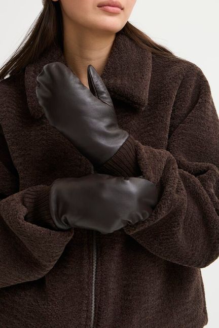 ICHI Nilla Leather Gloves - Expresso