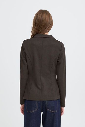 ICHI Kate Jacquard Blazer - Black / Brown Herringbone