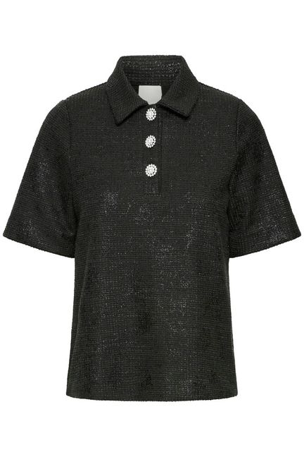 ICHI Kate Gleam Top - Black