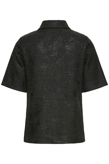 ICHI Kate Gleam Top - Black