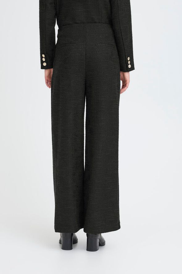 ICHI Kate Gleam Wide Leg Pants - Black