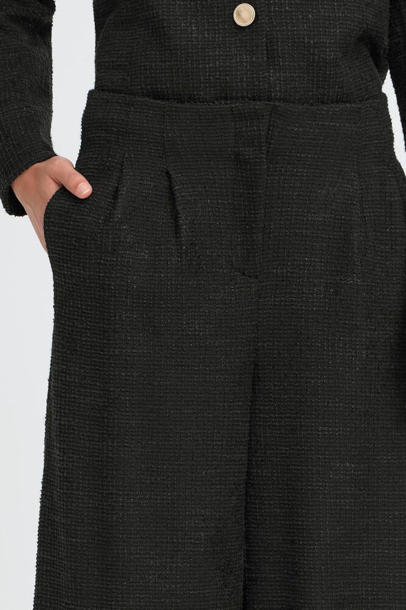 ICHI Kate Gleam Wide Leg Pants - Black