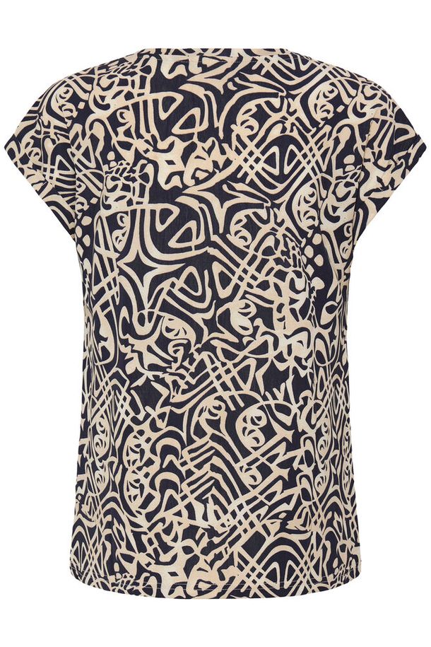 Fransa Seen Tee - Art Lines Navy