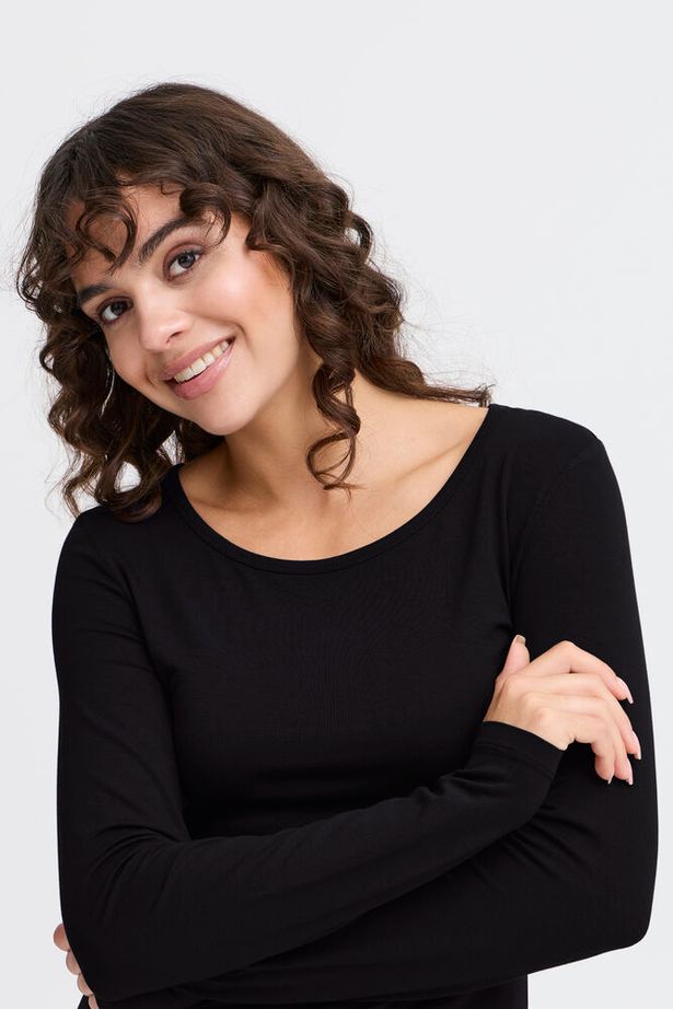 Fransa Basic T-Shirt -Black