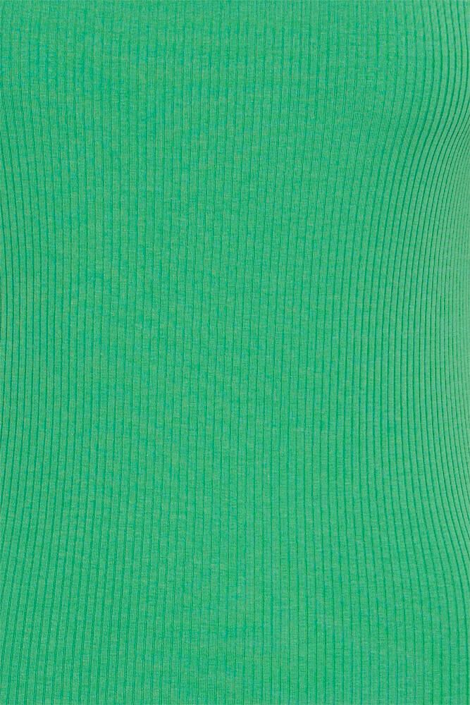 ICHI Palmer Rib Short Sleeve Top - Pine Green