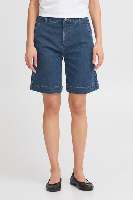 Fransa Denima Shorts - Mid Blue
