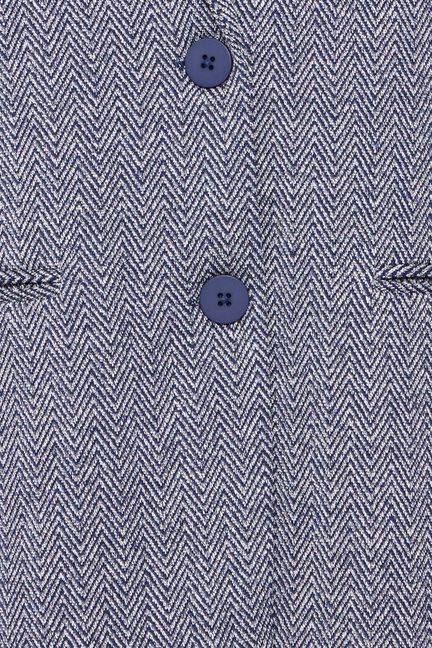 ICHI Kate Jacquard Oversized Blazer - Patriot Blue Herringbone