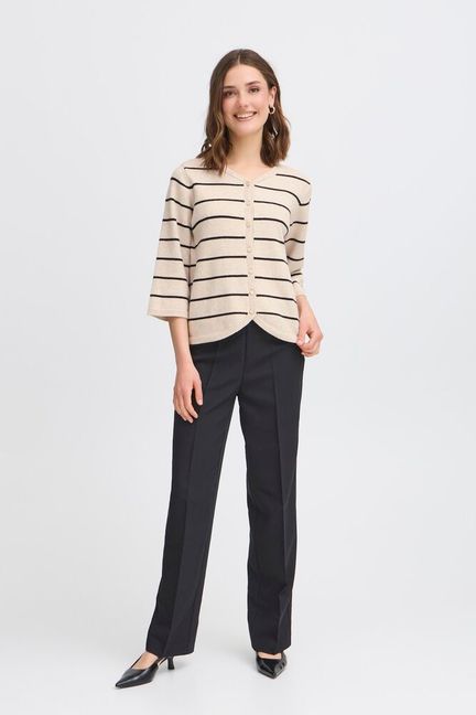 Fransa Bitte Cardigan - Limestone Melan