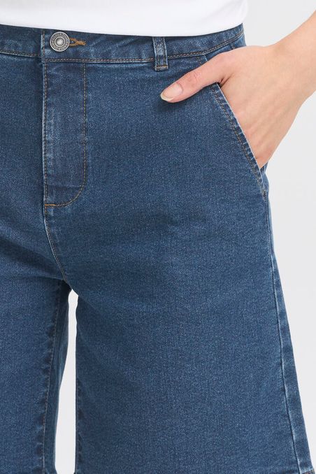 Fransa Denima Shorts - Mid Blue