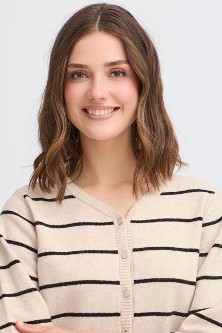 Fransa Bitte Cardigan - Limestone Melan