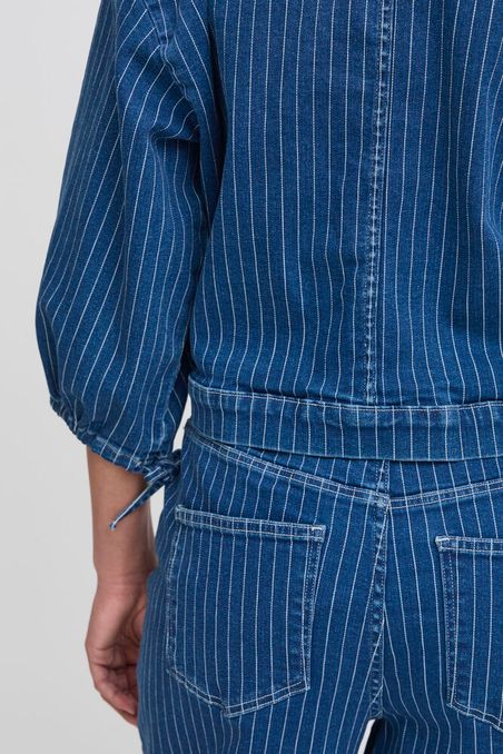 ICHI Cilk Jacket - Blue Stripe
