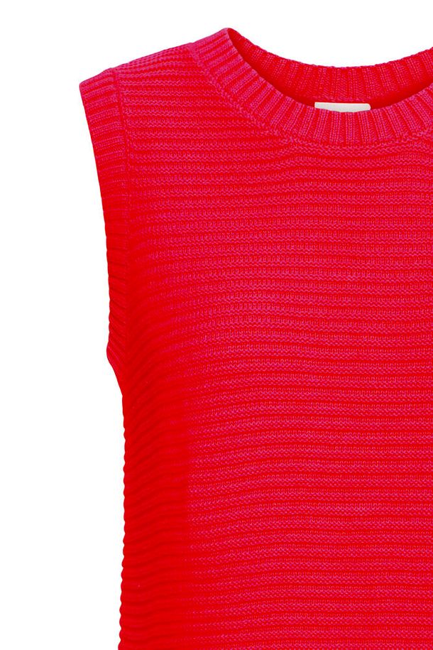 ICHI Dotties Top - Fiery Red