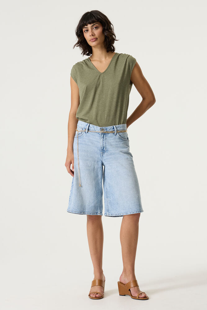 Garcia V-neck Top - Olive Breeze