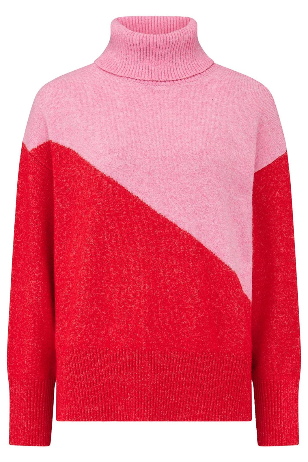Winona Roll Neck Jumper - Pink/Red