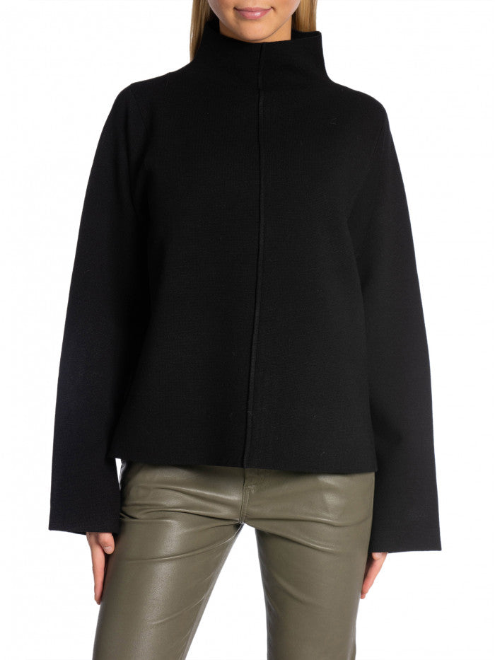 Second Female Stinna T-Neck Knit - black