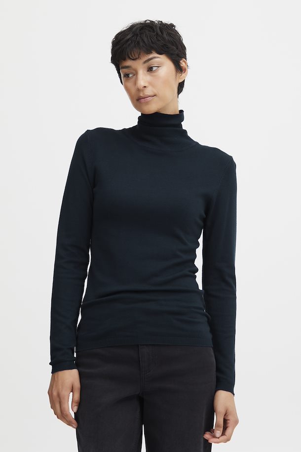 ICHI Mafa Polo Top - Navy