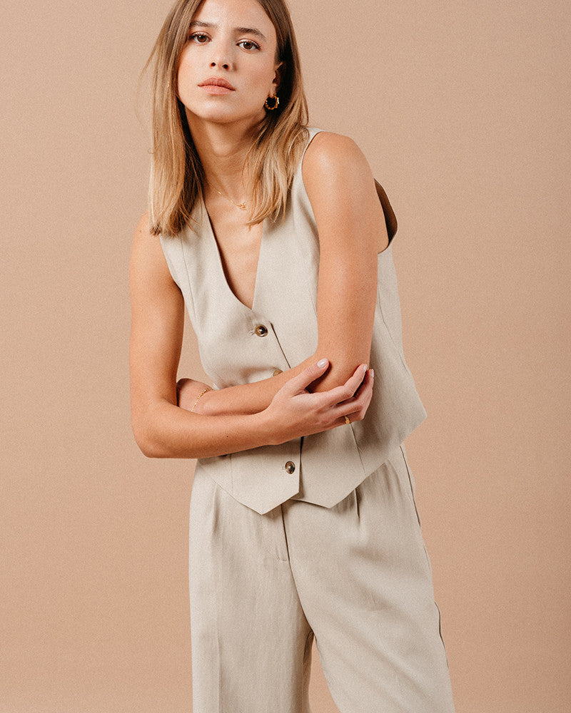 Grace & Mila Mathieu Waistcoat - Beige