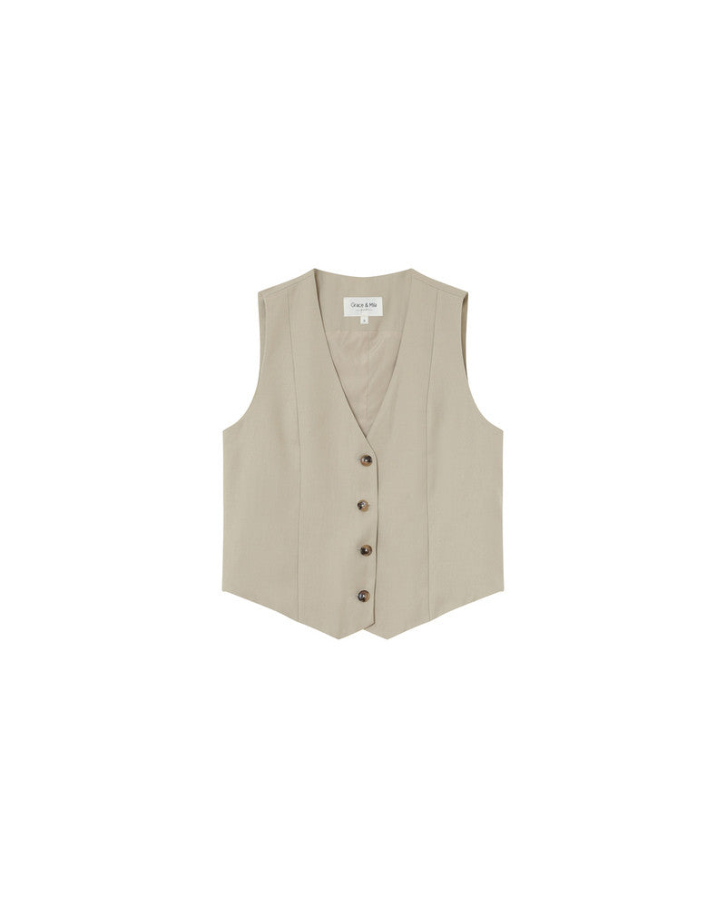 Grace & Mila Mathieu Waistcoat - Beige