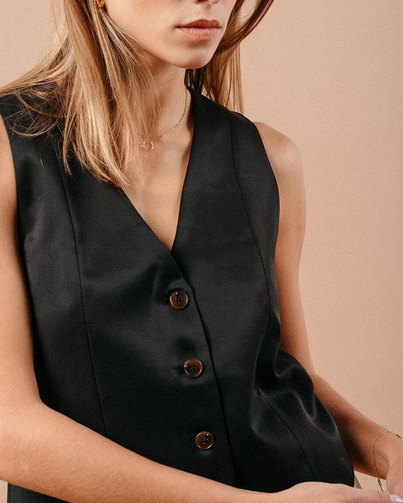 Grace & Mila Mathieu Waistcoat - Black