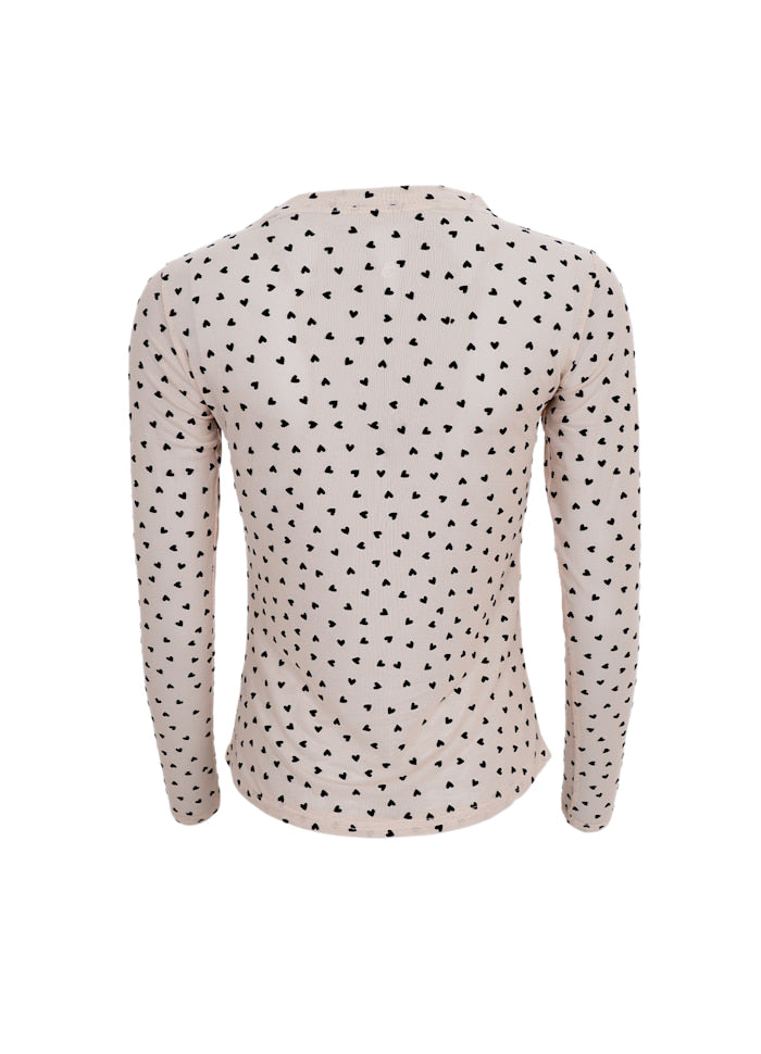 BC Isole Love LS Blouse - Nude Heart