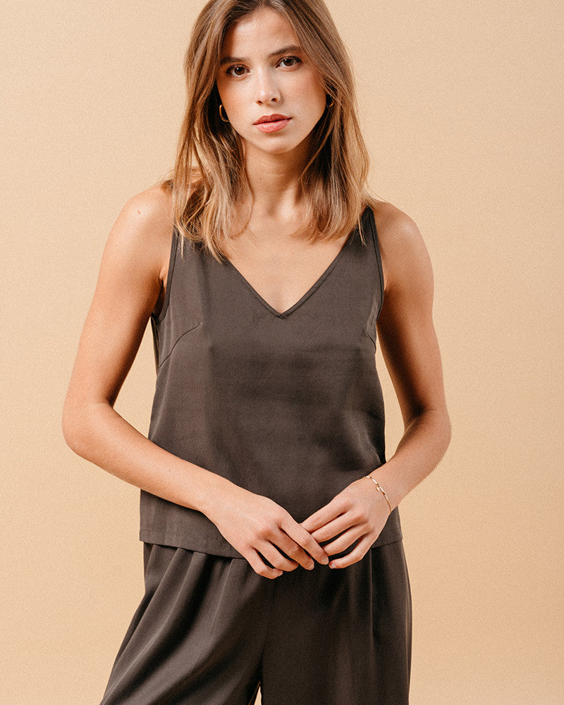 Grace & Mila Mandy Top - Dark Khaki