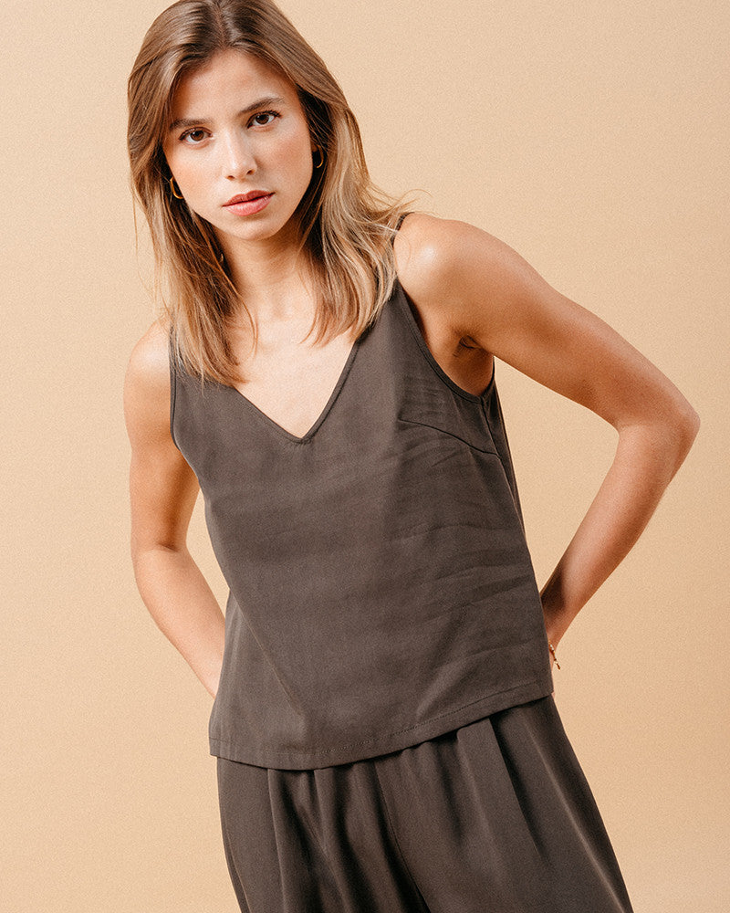 Grace & Mila Mandy Top - Dark Khaki