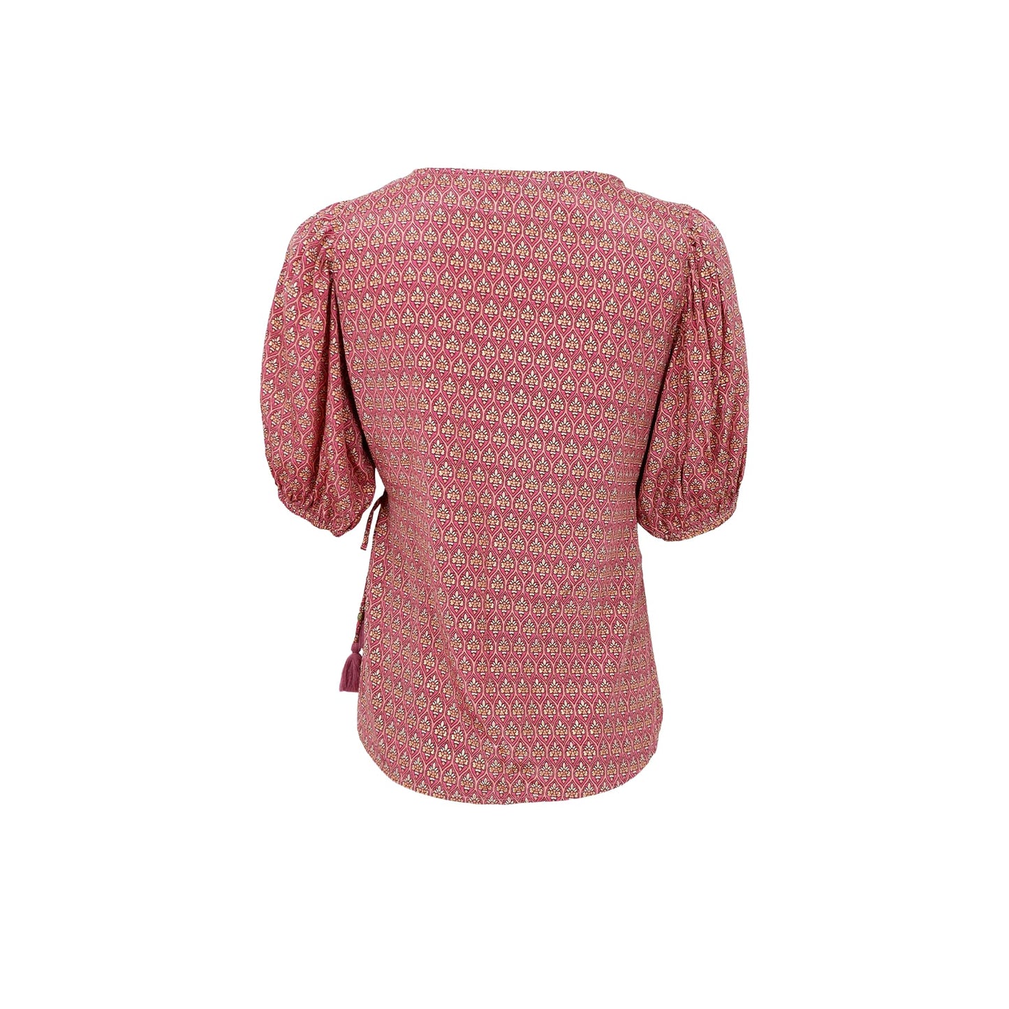 BC Luna Puff Sleeve Wrap Blouse - Indie Berry