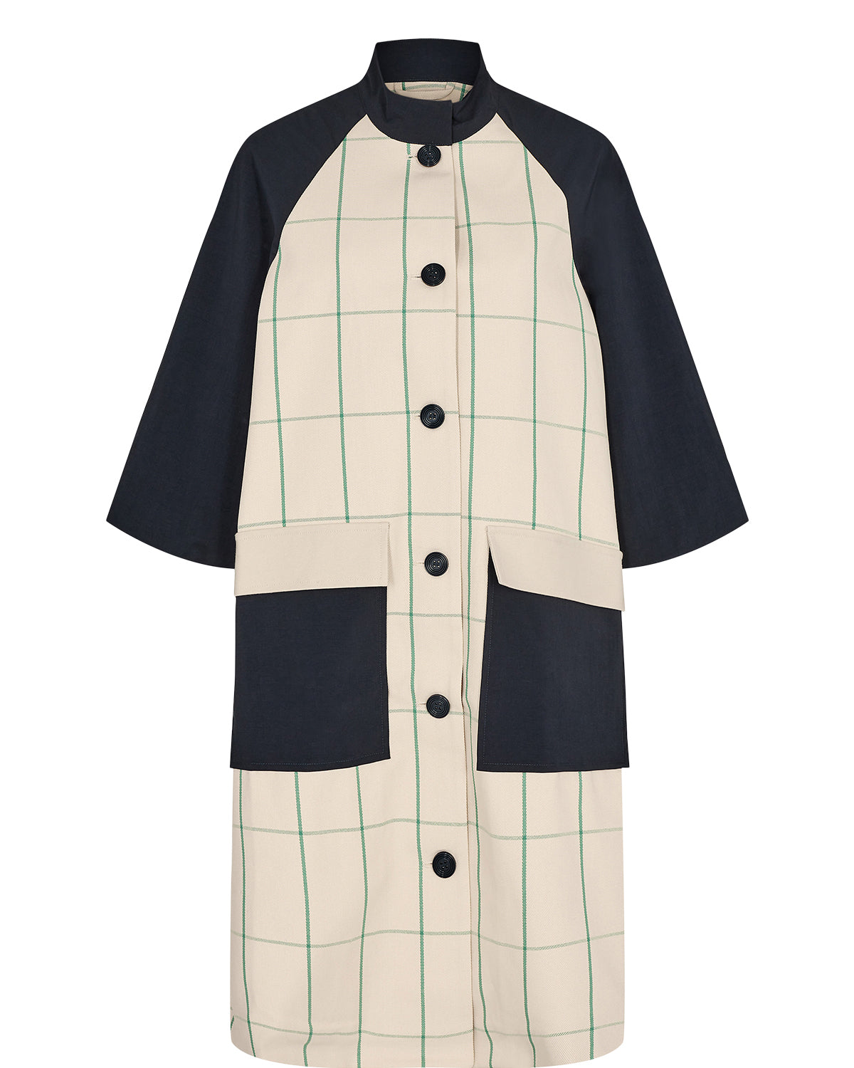 Numph Ellamarie Coat - Navy/beige