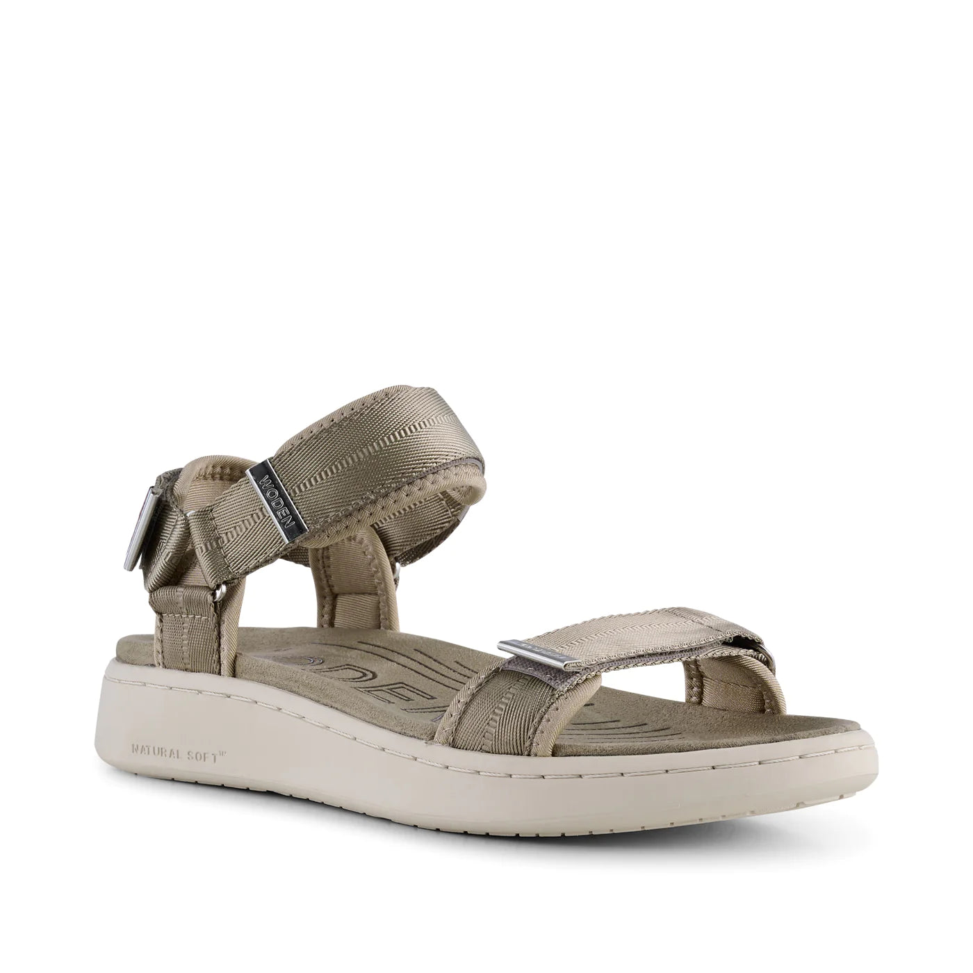 Woden Line sandals - silver/mink