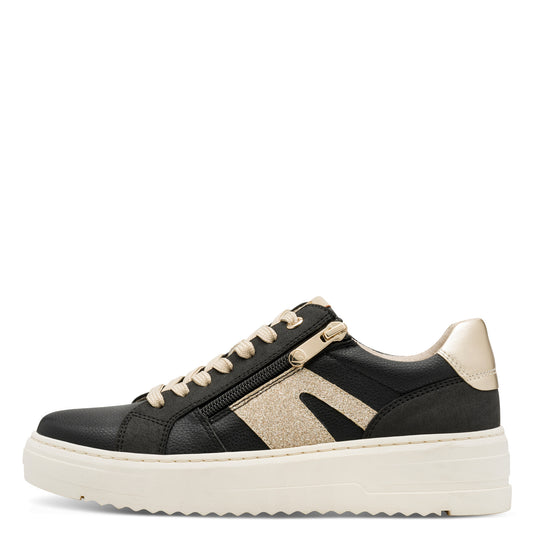 MT Black Trainers / Gold Laces - Black Comb