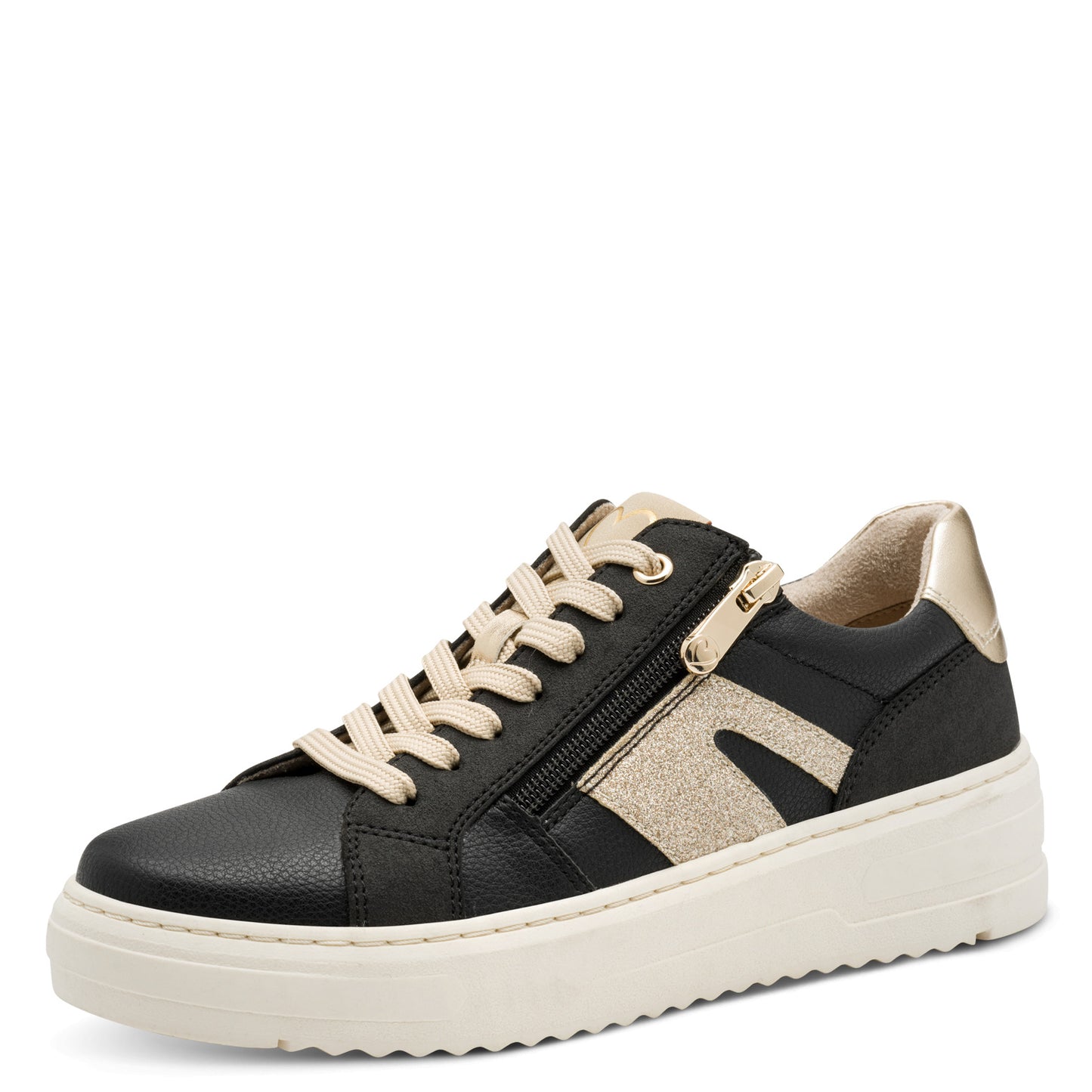MT Black Trainers / Gold Laces - Black Comb