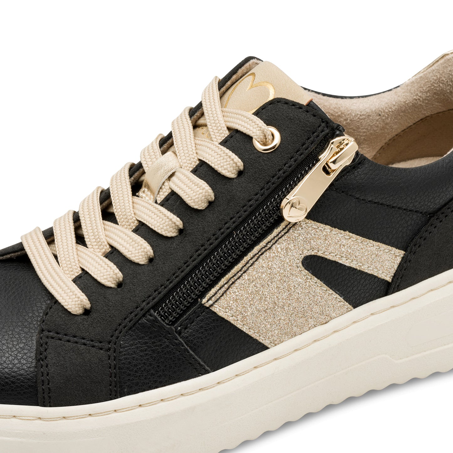 MT Black Trainers / Gold Laces - Black Comb
