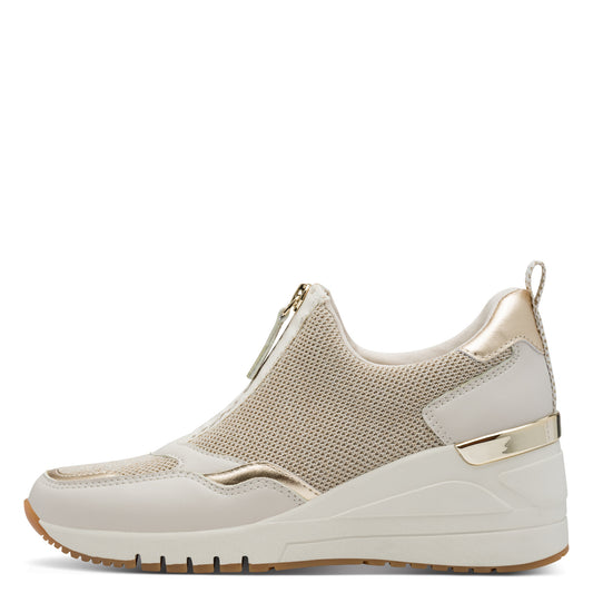 MT Wedge ZIP Trainers - Cream Comb