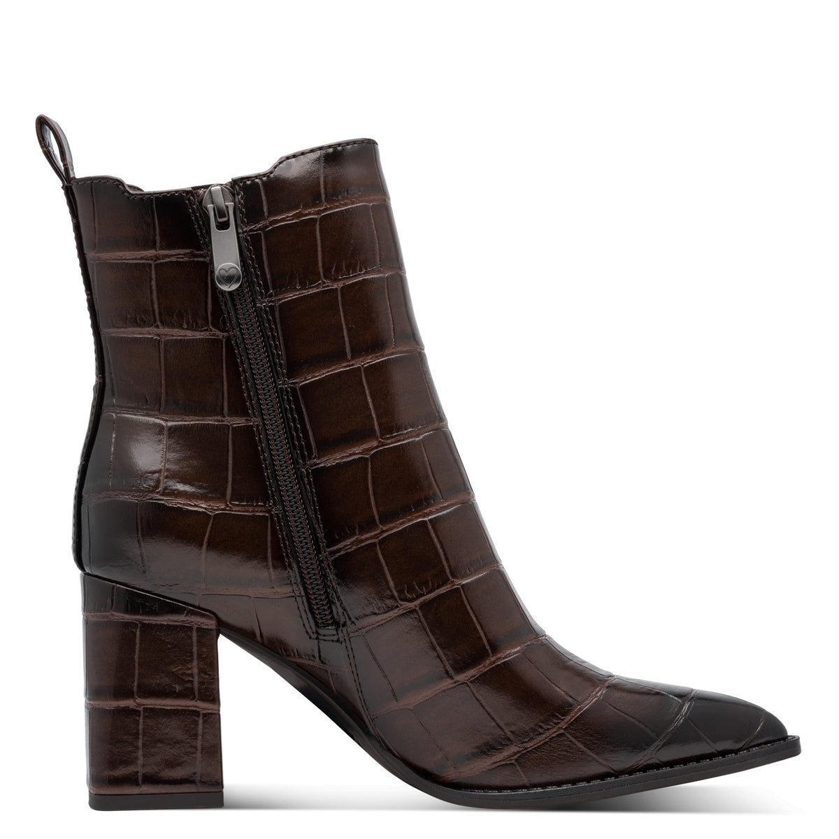 MT Croc Ankle Boots - Cafe