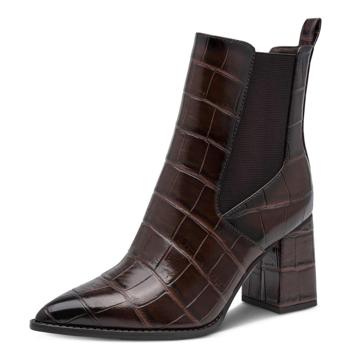 MT Croc Ankle Boots - Cafe
