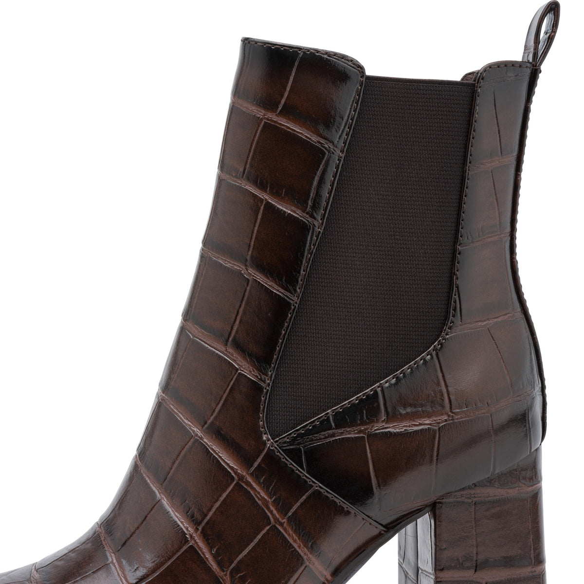 MT Croc Ankle Boots - Cafe