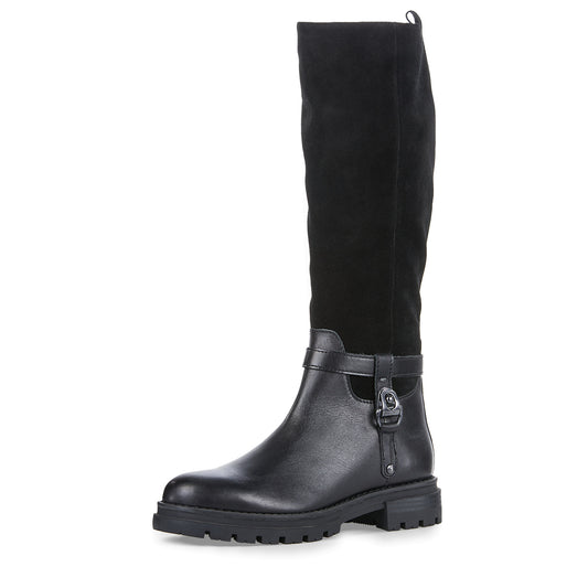 MT Suede Mix Long Boot - Black