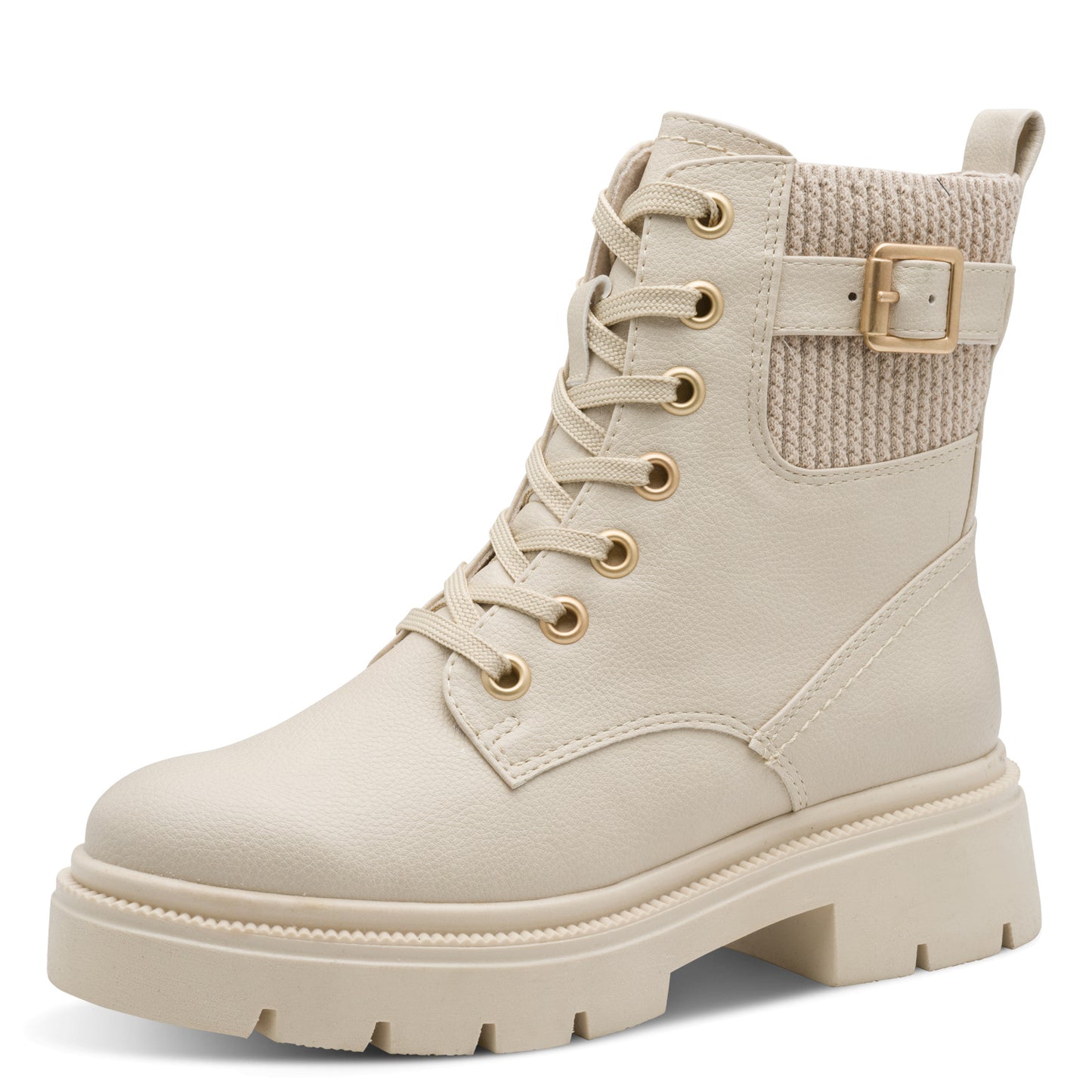 MT Lace-up Boots - cream