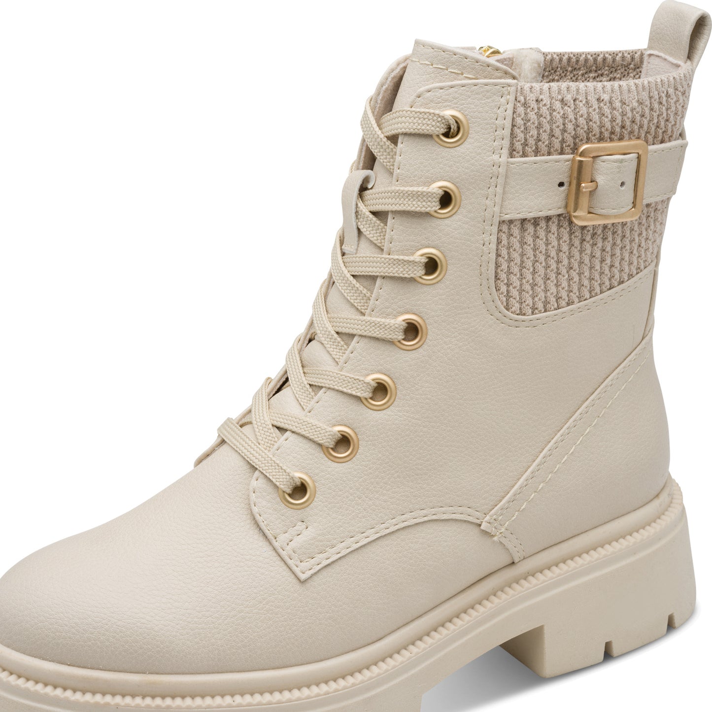 MT Lace-up Boots - cream