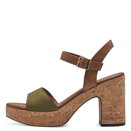 MT cork heel - khaki