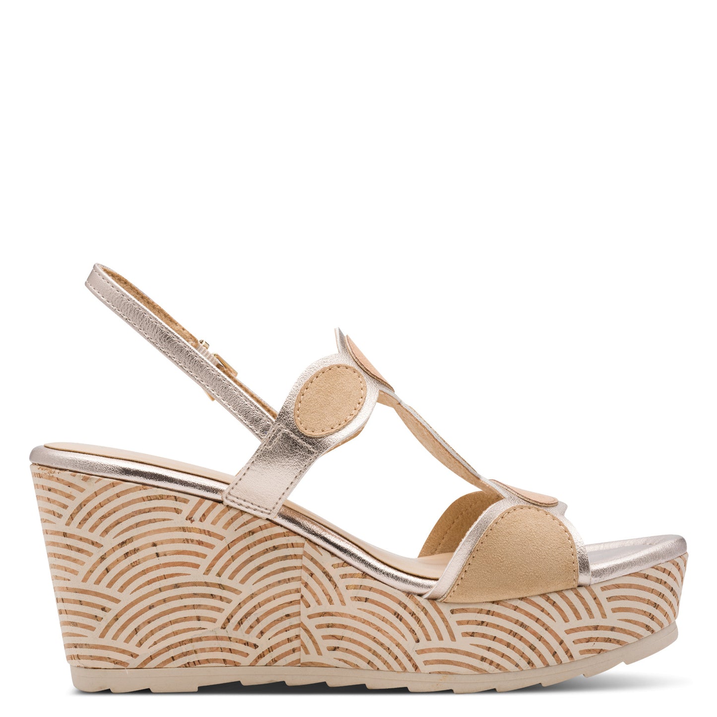 MT Cork Style Wedges - platinum