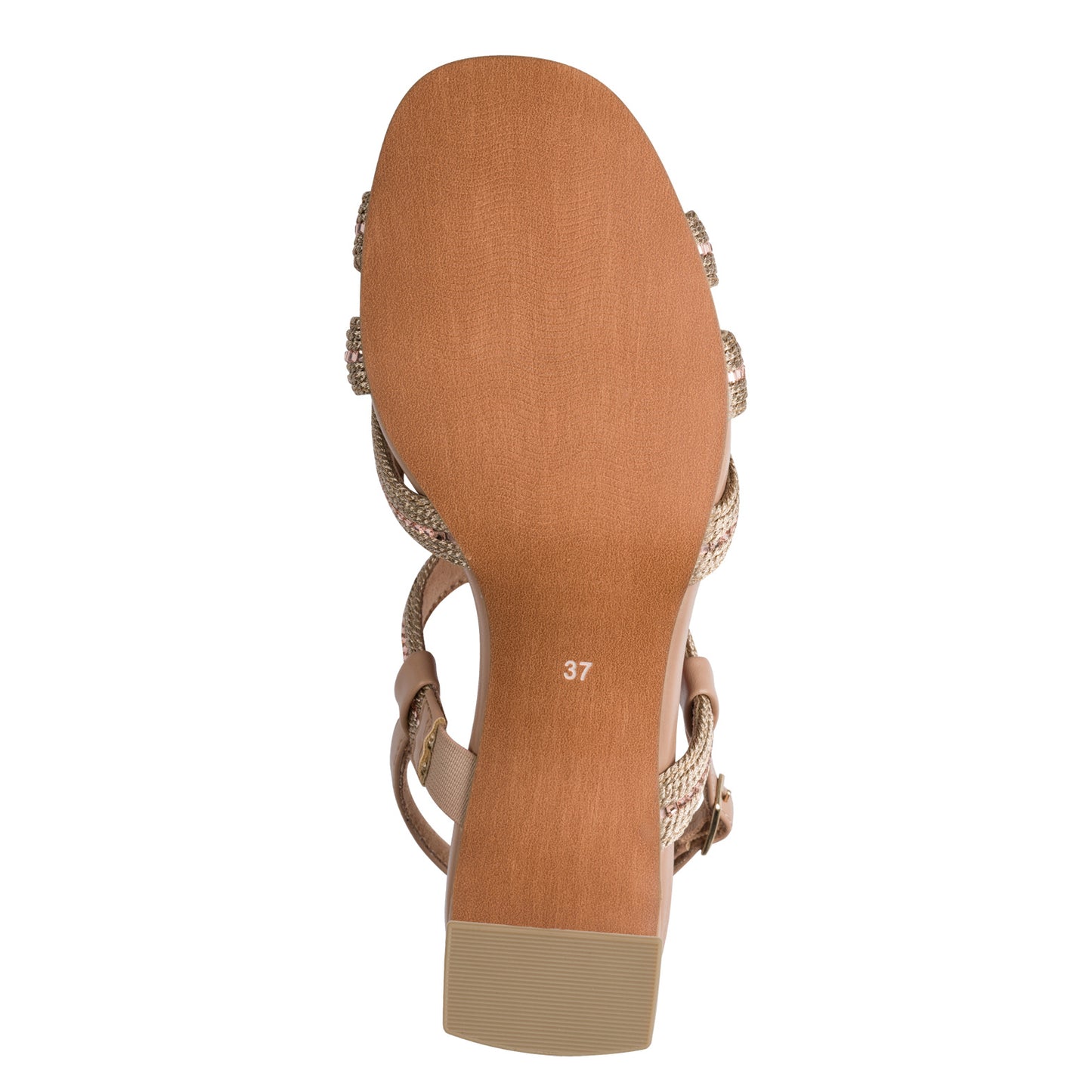 MT Weave & Gem Heel Sandals - Cappuccino