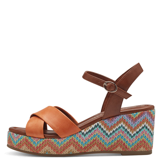 MT printed sole wedge - orange