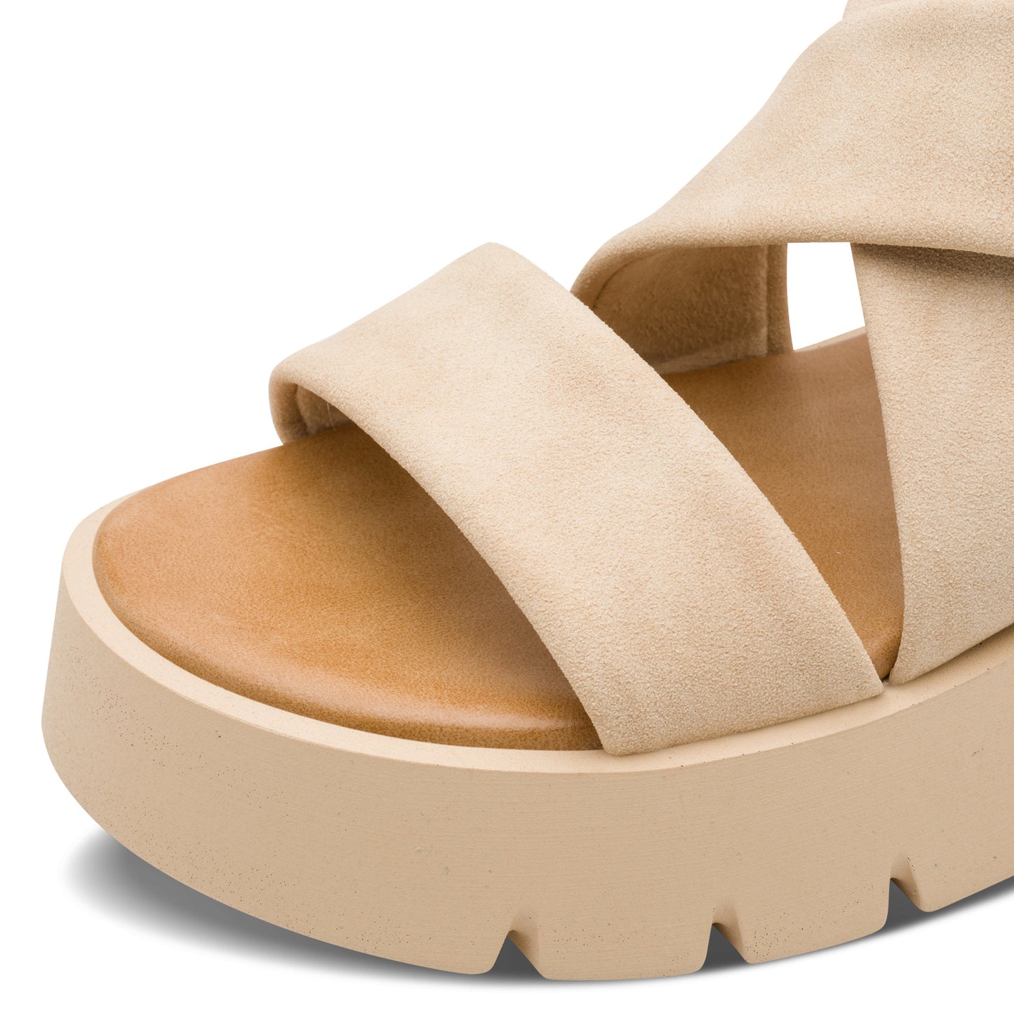 MT Chunky Cross Over Strap Sandals - Taupe