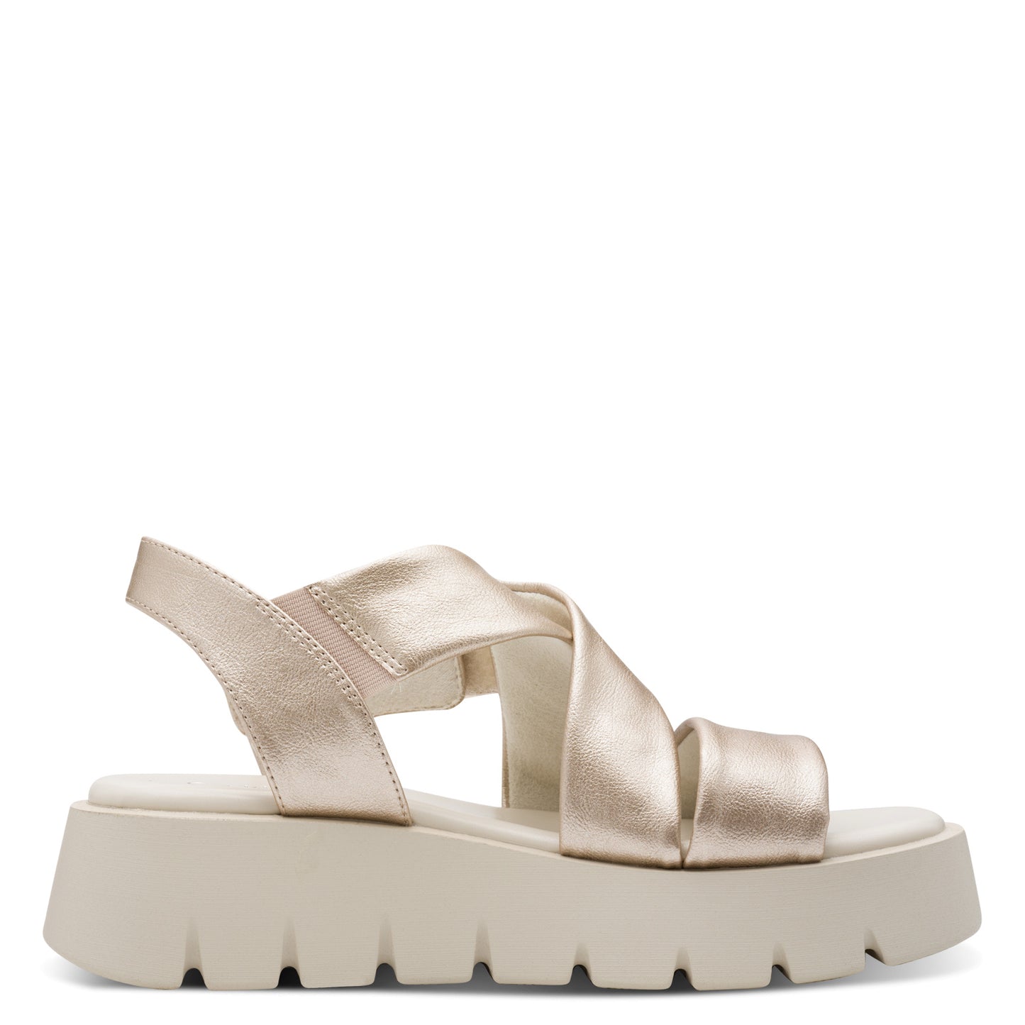 MT Chunky Cross Over Strap Sandals - Platinum
