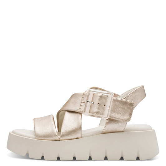 MT Chunky Cross Over Strap Sandals - Platinum