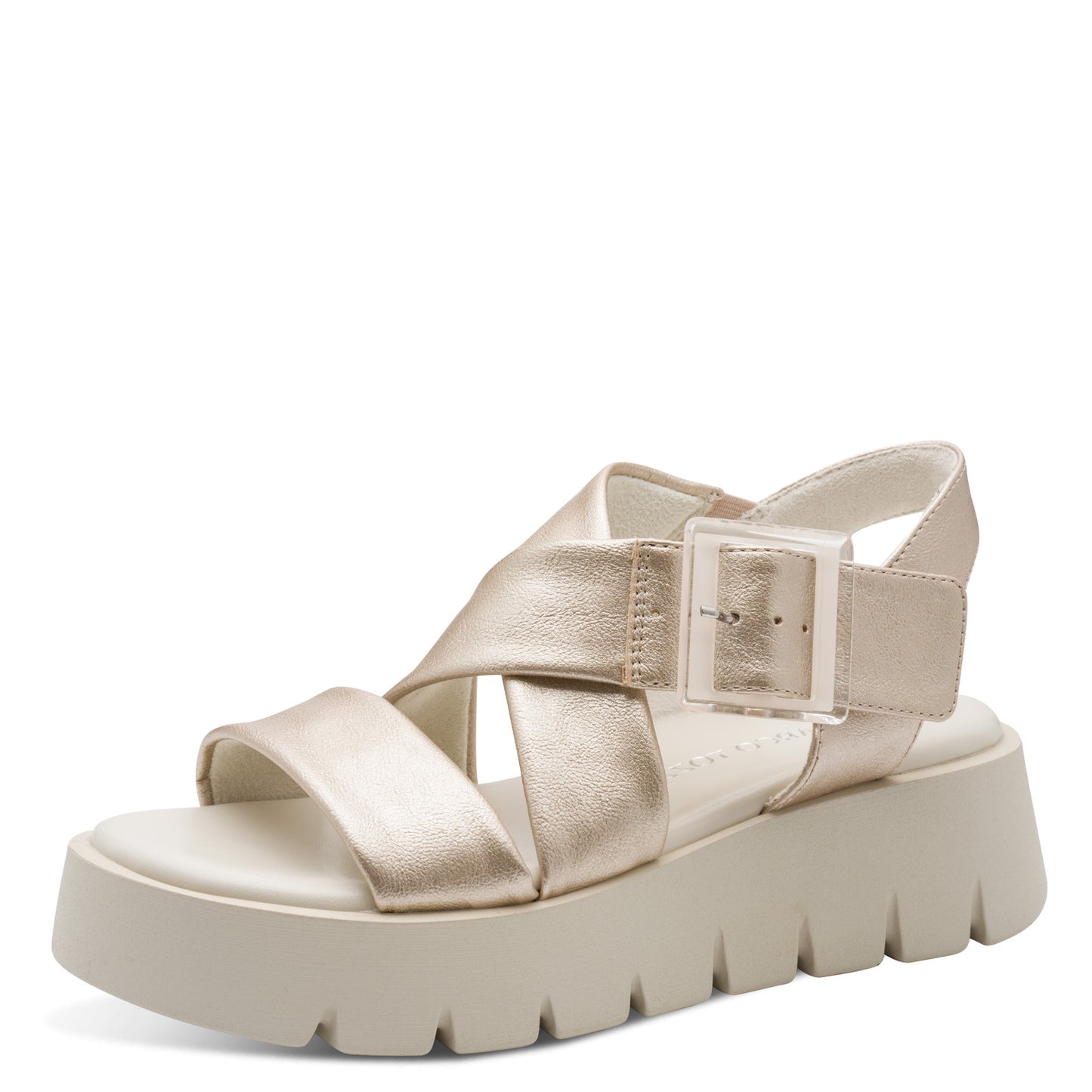 MT Chunky Cross Over Strap Sandals - Platinum