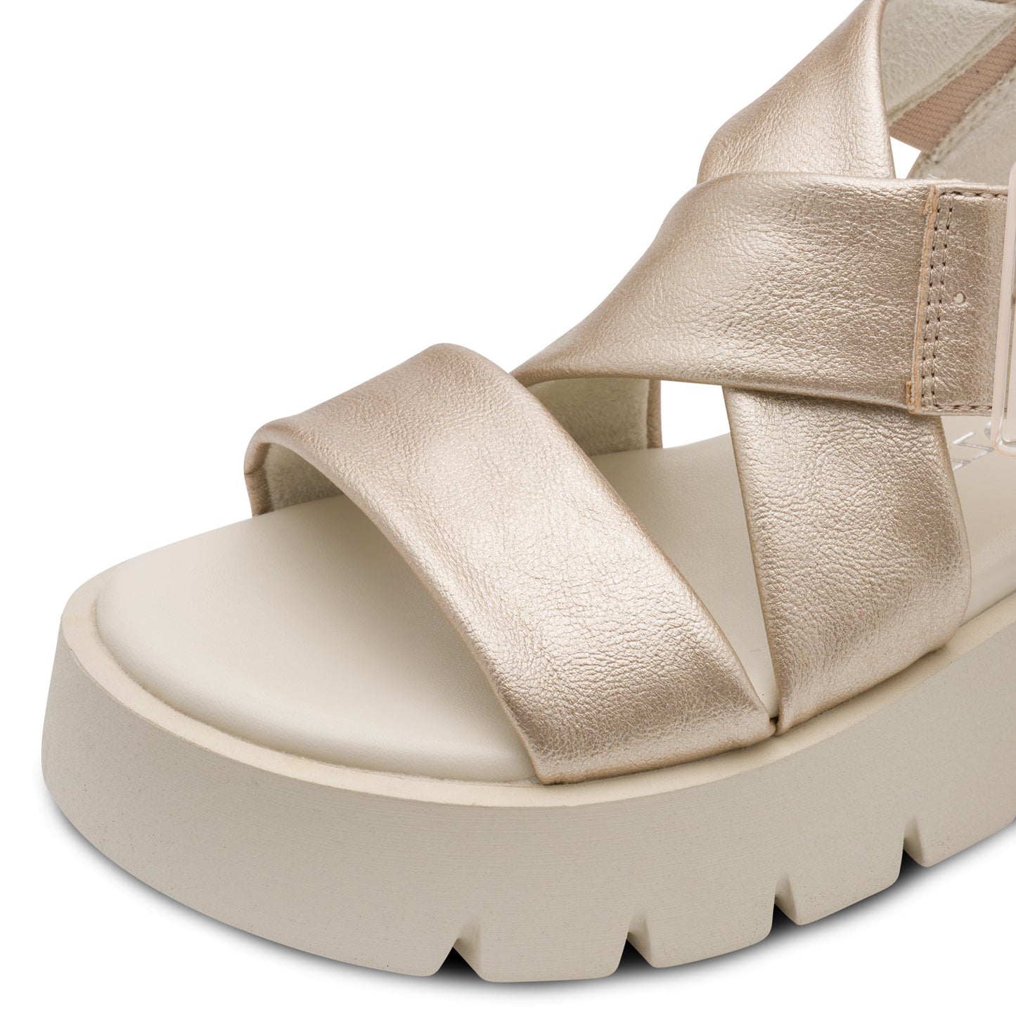 MT Chunky Cross Over Strap Sandals - Platinum