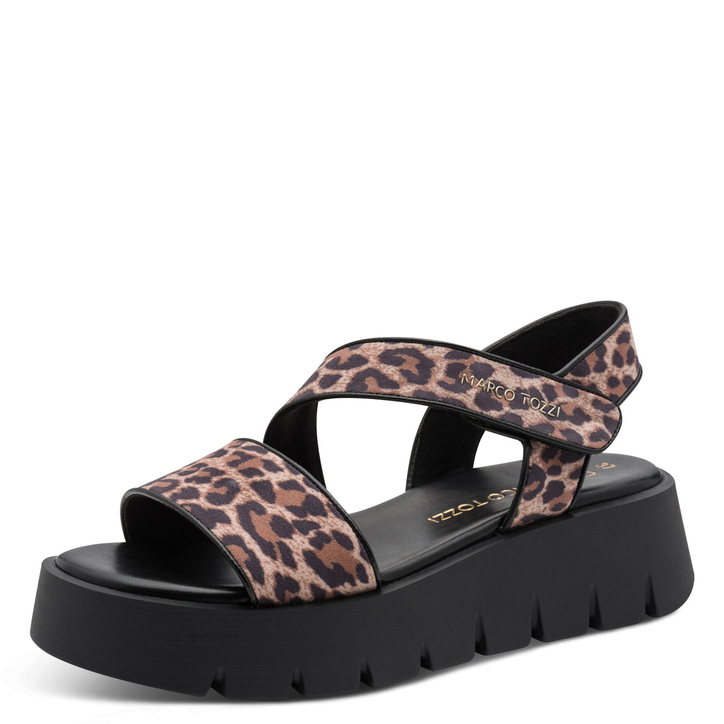 MT Animal Print Velcro Strap Sandals - Leopard Brown