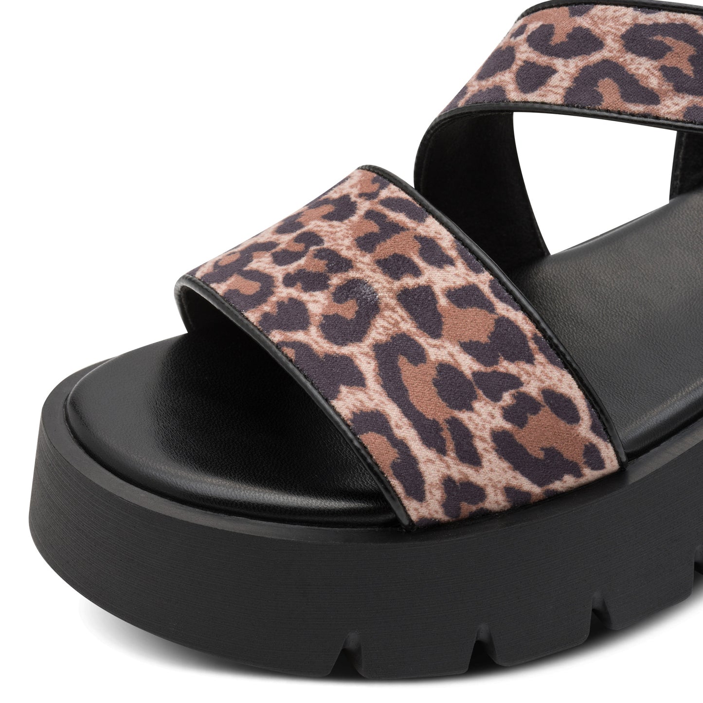 MT Animal Print Velcro Strap Sandals - Leopard Brown